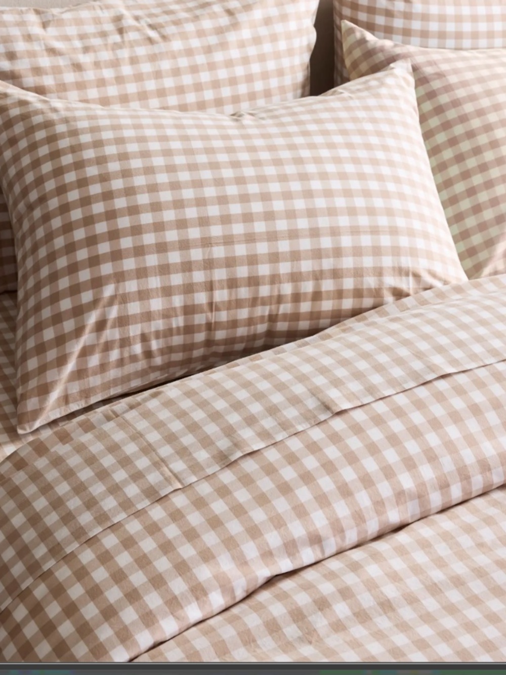 New King Ca King gingham percale duvet set with 2 king shams - Picture 6 of 9